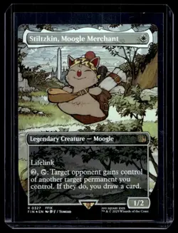 Magic The Gathering Final Fantasy Stiltzkin, Moogle Merchant Foil Borderless - Image 1