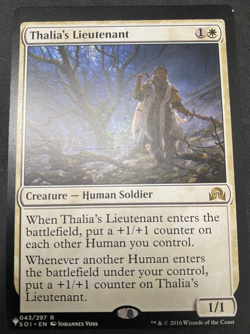 Thalia's Lieutenant - MTG Magic - The List - Misprint Miscut Alignment Dot - Image 1