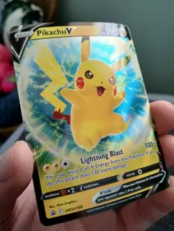 Pokemon TCG Pikachu V SWSH198 Sword & Shield Holo Black Star Promo NM - Image 3