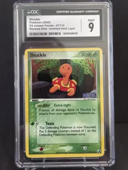 Pokemon TCG EX Unseen Forces Shuckle Reverse Holo Inverted Holo Cgc M9 47/115 - Image 1