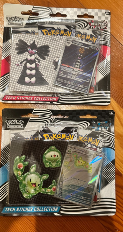 Pokemon Black Bolt and White Flare 3 Pack Tech Sticker Collection Set of 2! New! - Image 1