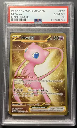 2023 Pokemon MEW EX #205/165 Scarlet & Violet 151 Hyper Rare English PSA 10 - Image 1
