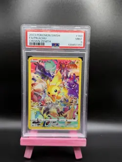 Pikachu 160/159 Secret Rare Holo Pokemon 2023 Crown Zenith PSA 9 MINT - Image 1