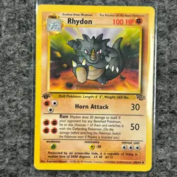 Vintage Pokemon Jungle Rhydon 1st edition 45/64 Non-Holo LP - Image 1