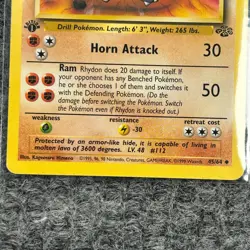 Vintage Pokemon Jungle Rhydon 1st edition 45/64 Non-Holo LP - Image 4