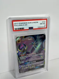 PSA 8 - Lunala GX 141/149 Pokemon Card - Sun & Moon 2017 Full Art Ultra Rare - Image 2