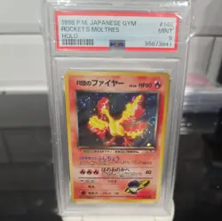 PSA 9 MINT Pokemon Rocket's Moltres 1998 Japanese Gym Heroes Holo No. 146 - Image 1