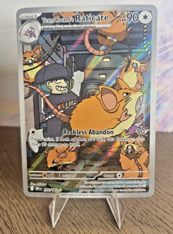 Pokemon TCG Team Rockets Raticate Card 202/182 Destined Rivals Illustration Rare - Image 1