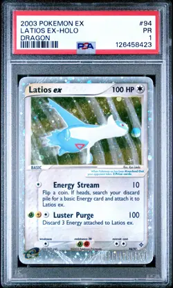 2003 POKEMON EX DRAGON #94 LATIOS EX-HOLO PSA 1 - Image 1
