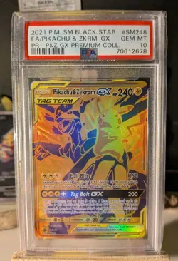 Pokemon TCG Pikachu & Zekrom GX Sun Moon SM248 Holo Promo Promo PSA 10 - Image 1