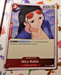 One Piece Romance Dawn Card Game English Carte Holo Nico Robin OP01-017 Errata - Image 1
