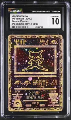 CGC 10 GEM MINT Ancient Mew 2000 Movie Promo Reverse Holo SWIRL Pokemon Card - Image 1