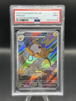 Pokemon Sv02: Paldea Evolved Raichu Holo Illustration Card 211/193 PSA 9 Mint - Image 1