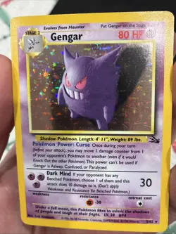 Pokemon TCG Gengar Fossil Unlimited Holo Rare Card 5/62 Vintage - Image 1