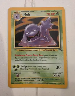 Pokemon Card - Muk 13/62 Fossil WOTC Unlimited Holofoil Rare - NM - Image 1