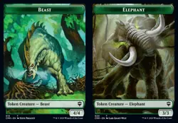 MTG Commander Legends Token Beast #019 // Elephant #020 Playset x4 4x - Image 1