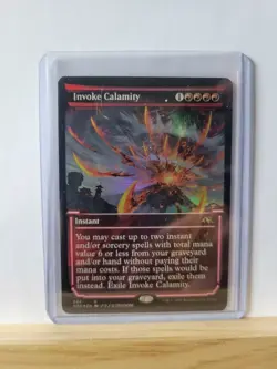 1x Invoke Calamity - Showcase NM-Mint Foil Neon Dynasty MTG Magic - Image 1