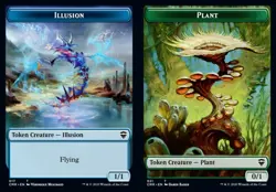 MTG Commander Legends Token Illusion #017 // Plant #021 Playset x4 4x - Image 1