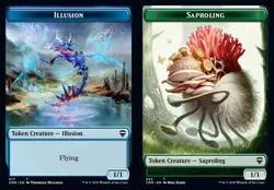 MTG Commander Legends Token Illusion #017 // Saproling #022 Playset x4 - Image 1