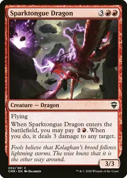 MTG Commander Legends C Sparktongue Dragon #202 PLAYSET x4 4x - Image 1