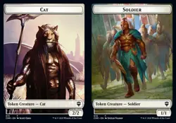 MTG Commander Legends Token Cat #015 // Soldier #016 Playset x4 4x - Image 1