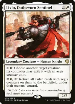 MTG Commander Legends R Livio, Oathsworn Sentinel #031 - Image 1