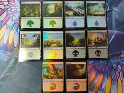 Regular Basic Land Set of 10 - All Art FOIL Exclusive | Bloomburrow | NM | MTG - Image 1