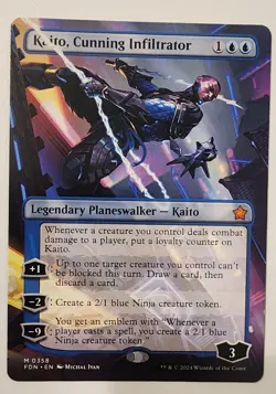 Mtg Foundations Kaito, Cunning Infiltrator Borderless NM - Image 1