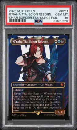 G'raha Tia, Scion Reborn Borderless *SURGE FOIL* Final Fantasy GEM MINT PSA 10 - Image 1