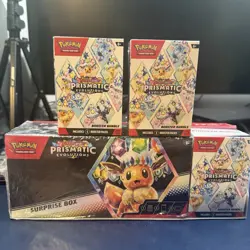Pokemon Prismatic Evolutions Surprise Box & Booster Bundle (x3) Sealed SHIPS 💨 - Image 1