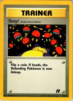 2000 Pokemon Team Rocket Unlimited Sleep! Trainer #79/82 - LP - Image 1