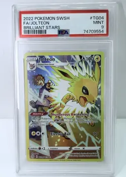 PSA 9 2022 Pokemon Brilliant Stars Jolteon TG04/TG30 Full Art Trainer Gallery - Image 1