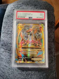 2016 Pokemon XY Evolutions M Charizard EX Full Art PSA 9 Mint #101/108 - Image 1