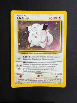 Pokemon Clefairy 5/102 Set Base Rara Holo Unlimited Wizards ITA Carte Vintage - Image 1