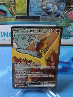 Team Rockets Moltres EX English Full Art 208/182 SV10 Destined Rivals Pokemon NM - Image 1