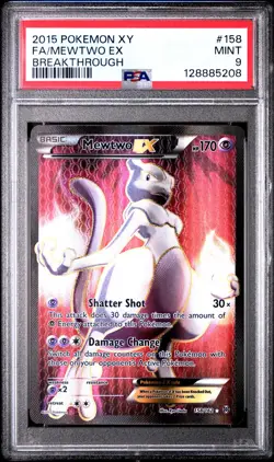 2015 POKEMON XY BREAKTHROUGH MEWTWO EX #158 PSA 9 MINT #128885208 - Image 1