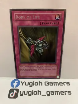 YUGIOH ROPE OF LIFE DR1-EN054 RARE LIGHT PLAYED - Image 1
