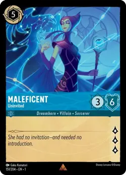 1x Maleficent - Uninvited - 151/204 - Rare - Cold Foil NM-Mint Disney Lorcana: T - Image 1