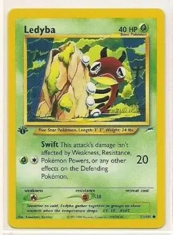 Pokemon 1st Edition Neo Destiny Set COMMON Ledyba 71/105 m/nm condition card - Image 3