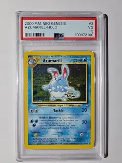 PSA 3 Azumarill 2/111 2000 Neo Genesis Holo Rare Pokemon Card - Image 1