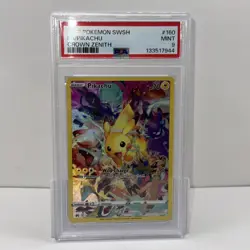 Pokemon TCG Pikachu Crown Zenith Holo Card 160/159 PSA Mint 9 Secret Rare - Image 1