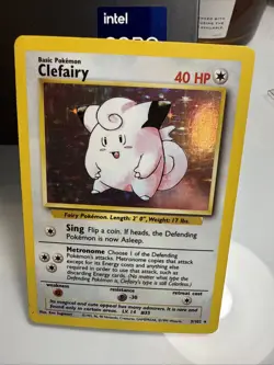 Pokemon TCG Clefairy Base Set Holo Unlimited Rare Card 5/102 LP Condition!!! - Image 1
