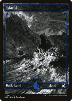 Lot of 20x Island #270 - MID Midnight Hunt MTG Magic FULL ART Land NM - Image 1
