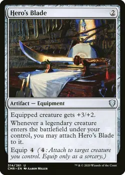 MTG Commander Legends *FOIL* U Hero's Blade #314 - Image 1