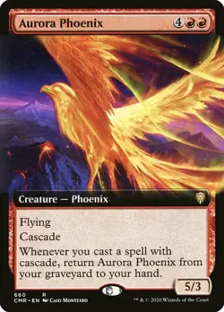 MTG Commander Legends EXTENDED ART R Aurora Phoenix #660 Borderless - Image 1