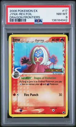2006 POKEMON EX DRAGON FRONTIERS #17 JYNX-REVERSE FOIL PSA 8 - Image 1