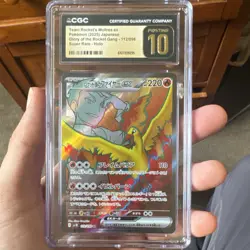 Pokemon Team Rocket's Moltres Ex CGC Pristine 10 Holo Super Rare Japanese Sv10 - Image 1