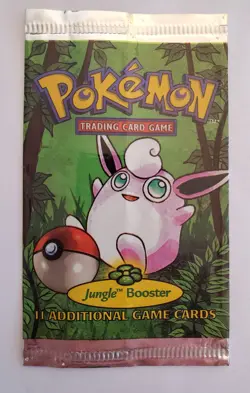 POKEMON JUNGLE ORIGINAL RARE 1999 EMPTY WRAPPER Wigglytuff Art - Pristine! - Image 1
