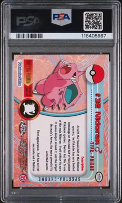PSA 9 Nidoran #32 Spectra Topps Chrome Holo Pokemon T.V. Card 2000 - Near Mint - Image 2