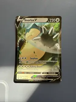 Pokemon TCG Snorlax V Sword & Shield Base Set 141/202 Holo Ultra Rare - Image 1